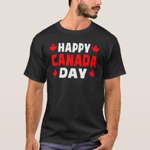 Camiseta Feliz Dia do Canadá Mapeamento Fofo Folha Folha do