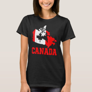 Camiseta Feliz dia do Canadá Mapeamento Folha do Canadá Cri