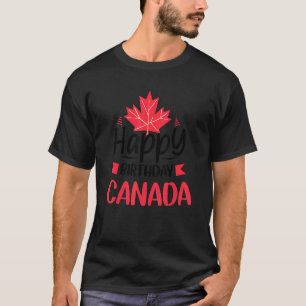 Camiseta Feliz dia do Canadá Mapeamento Folha do Canadá Cri