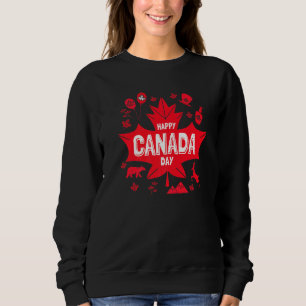 Camiseta Feliz Dia do Canadá Mapeamento Folha do Canadá Fes