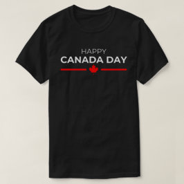 Camiseta Feliz Dia do Canadá Mapeamento Folha Vermelha