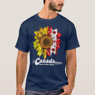 Camiseta Feliz dia do Canadá Maple Sunflower 1rua julho Ind