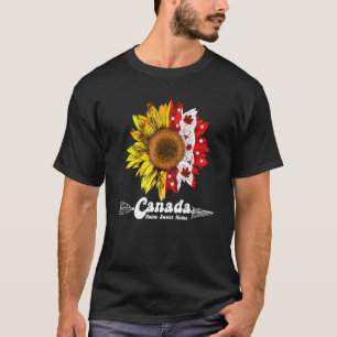 Camiseta Feliz dia do Canadá Maple Sunflower 1rua julho Ind