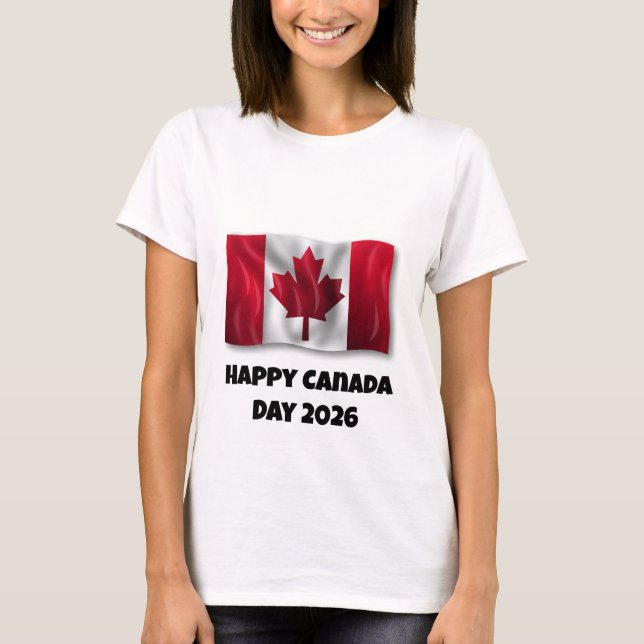 Camiseta Feliz Dia do Canadá para Mulheres (Frente)