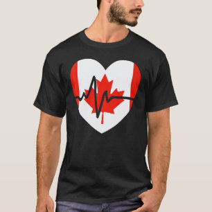 Camiseta Feliz Dia do Canadá Ritmo cardíaco canadense Enf
