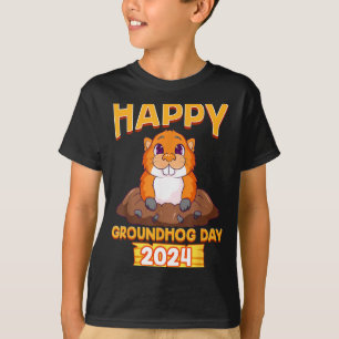 Camiseta Feliz Dia do Groundhog 2024 Woodchuck Meteorologis