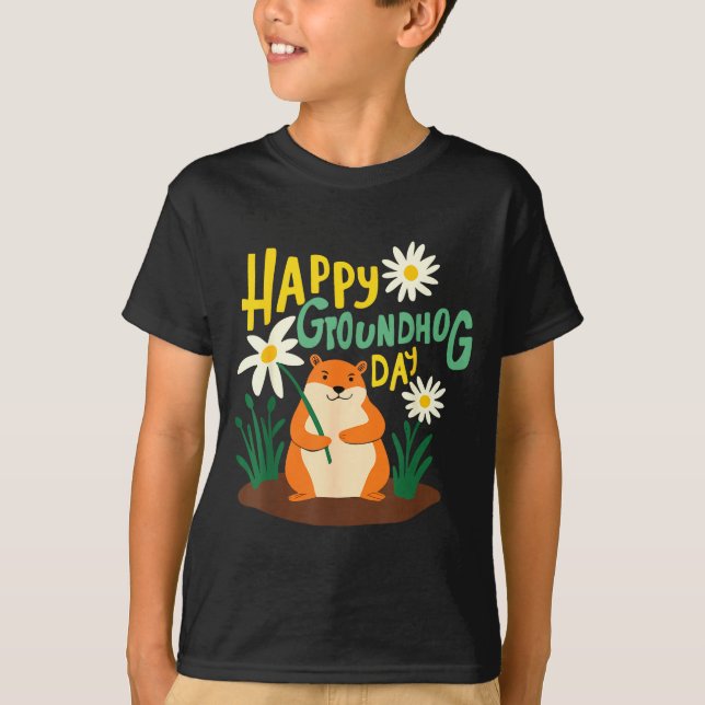 Camiseta Feliz Dia do Groundhog 2 de Fevereiro Previsão do  (Frente)