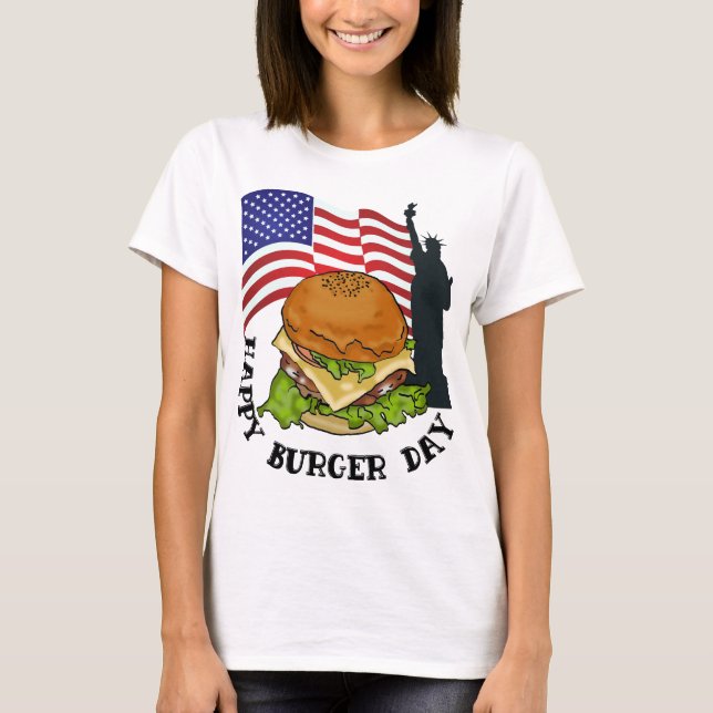 Camiseta Feliz dia do hambúrguer (Frente)