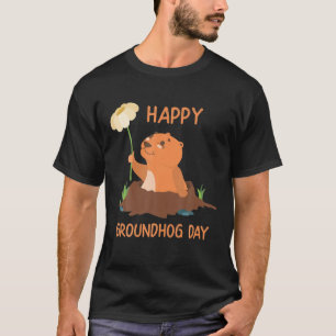 Camiseta Feliz Dia do Marmoço - Engraçado Pau Com Flor