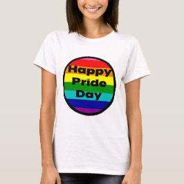 Camiseta Feliz Dia do Orgulho Celebração Arco-íris LGBTQ