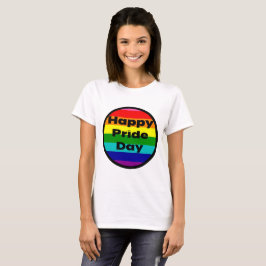 Camiseta Feliz Dia do Orgulho Celebração Arco-íris LGBTQ