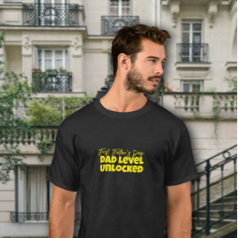 Camiseta Feliz Dia do Primeiro Pai, carta amarela humor