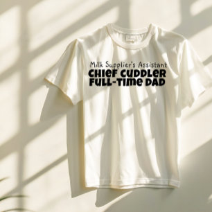 Camiseta Feliz Dia do Primeiro Pai, carta branca negra humo