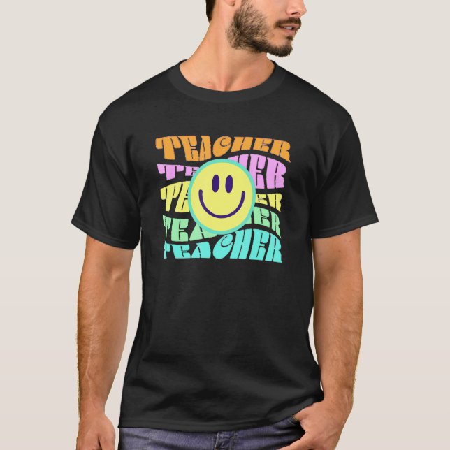Camiseta Feliz Dia do Professor Retro Professor Elementar C (Frente)