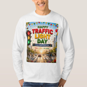 Camiseta Feliz Dia do Semáforo Todo Sinal Salva Vidas