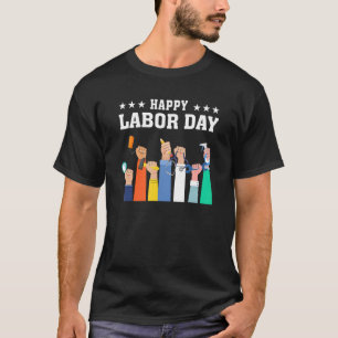 Camiseta Feliz Dia do Trabalhador Americano Bandeira Orgulh