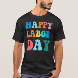 Camiseta Feliz Dia do Trabalhador Arco-íris Simples para ho