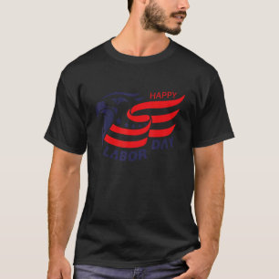 Camiseta Feliz Dia do Trabalho 2022 Águia Americana Bandeir