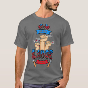 Camiseta Feliz Dia do Trabalho, Bandeira Americana