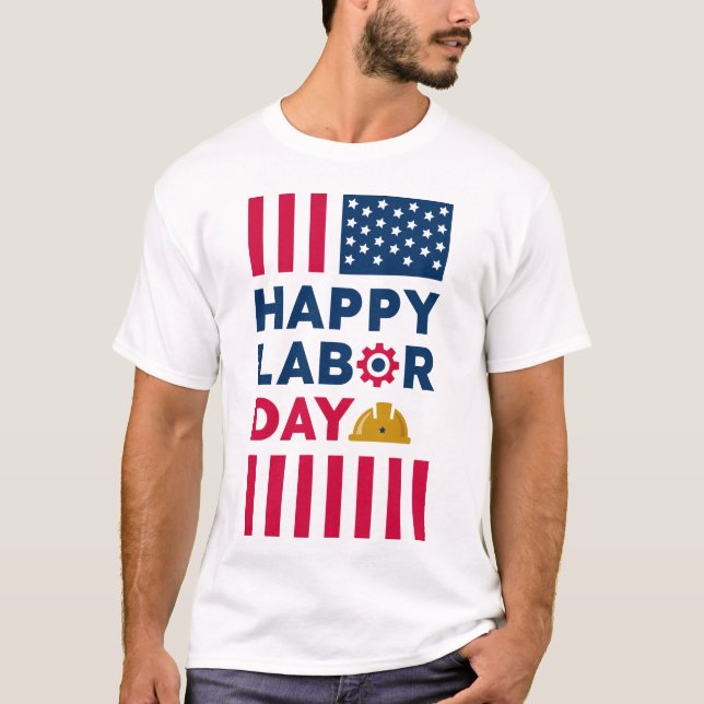 Camiseta Feliz Dia do Trabalho, Feriado EUA (Frente)
