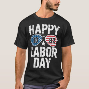 Camiseta Feliz Dia do Trabalho Óculos de sol 1882 Homens de