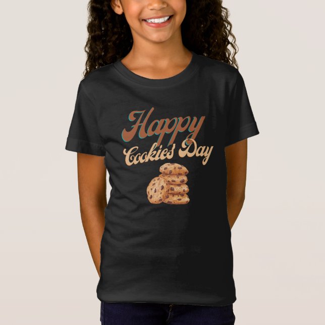 Camiseta Feliz Dia dos Biscoitos, Dia Nacional dos Biscoito (Frente)
