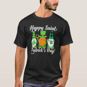 Camiseta Feliz Dia dos Gnomos de São Patrício Shamrock Lepr