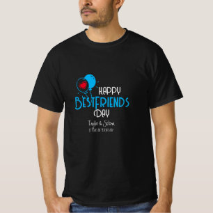 Camiseta Feliz Dia dos Melhores Amigos com Balões e Nomes d