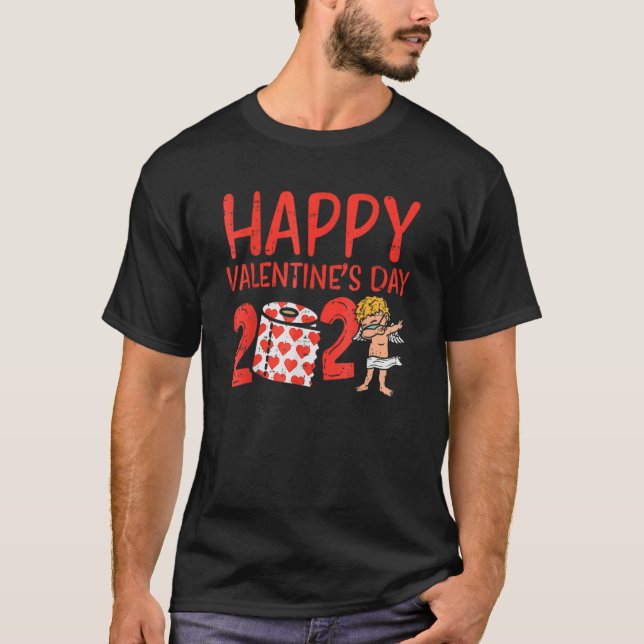 Camiseta Feliz Dia dos Namorados 2023 Cupid Face Mask Quara (Frente)