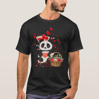 Camiseta Feliz Dia dos Namorados Adorava Cesta de Panda