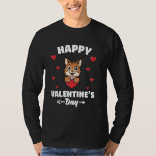 Camiseta Feliz Dia dos Namorados Amante de Animais Lince Co