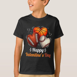 Camiseta Feliz Dia dos Namorados Basquetebol Beisebol Futeb