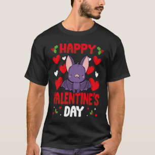 Camiseta Feliz Dia dos Namorados Bat Heart Love Animal