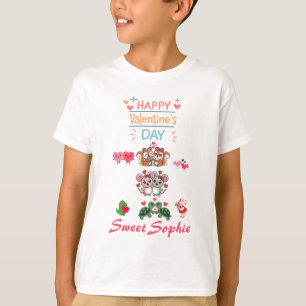 Camiseta Feliz Dia dos Namorados Casais de Animais Fofos