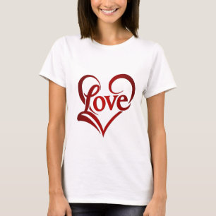 Camiseta Feliz Dia dos Namorados Coração Vermelho Branco El