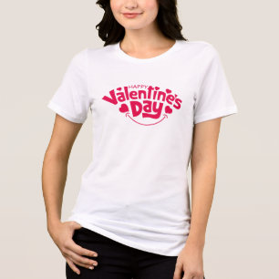 Camiseta Feliz dia dos namorados coração vermelho fofo