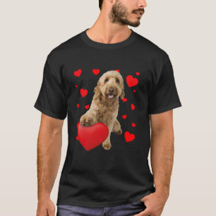 Camiseta Feliz Dia dos Namorados de Cachorro Goldendoodle