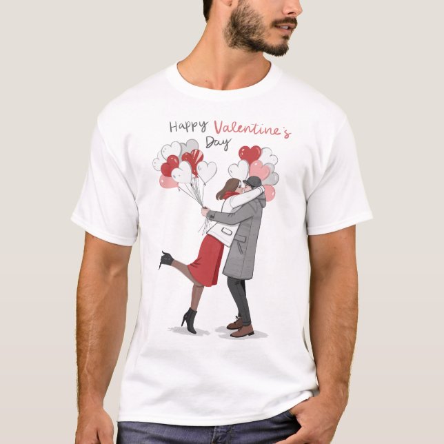 Camiseta Feliz dia dos namorados design  (Frente)