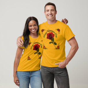 Camiseta Feliz dia dos namorados dourado