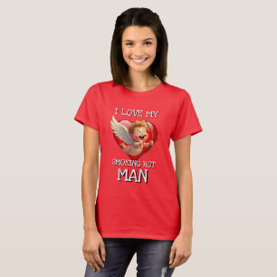 Camiseta Feliz Dia dos Namorados EU AMO MEU HOMEM QUENTE