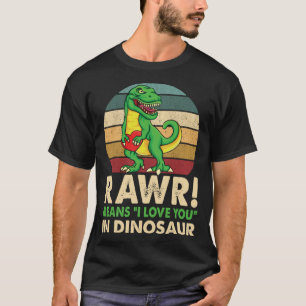 Camiseta Feliz Dia dos Namorados Fofo Rawr quer dizer que t