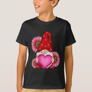 Camiseta Feliz Dia dos Namorados Gnomo Com Girassol Leopard
