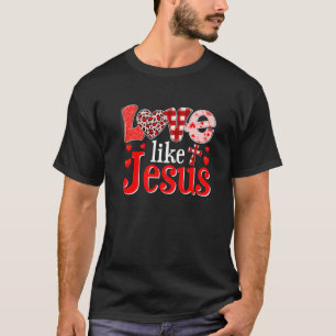 Camiseta Feliz Dia dos Namorados Leopardo Cristão Amor Como