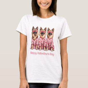Camiseta Feliz Dia dos Namorados Pastores Alemães
