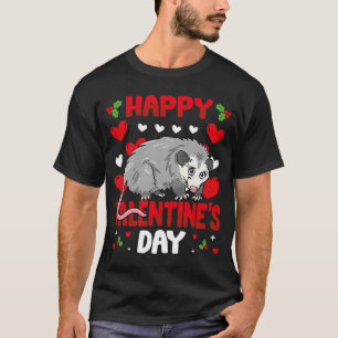 Camiseta Feliz Dia dos Namorados Possum Heart Love Animal