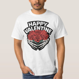 Camiseta Feliz Dia dos Namorados Skele-Rosas