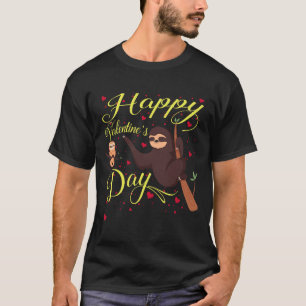 Camiseta Feliz Dia dos Namorados Sloth Sloth Dia de os namo