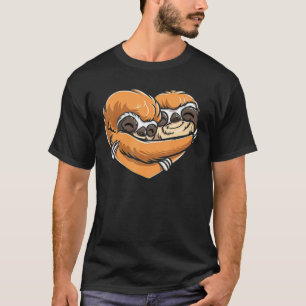 Camiseta Feliz Dia dos Namorados Sloth Sloths Casal Abraço 