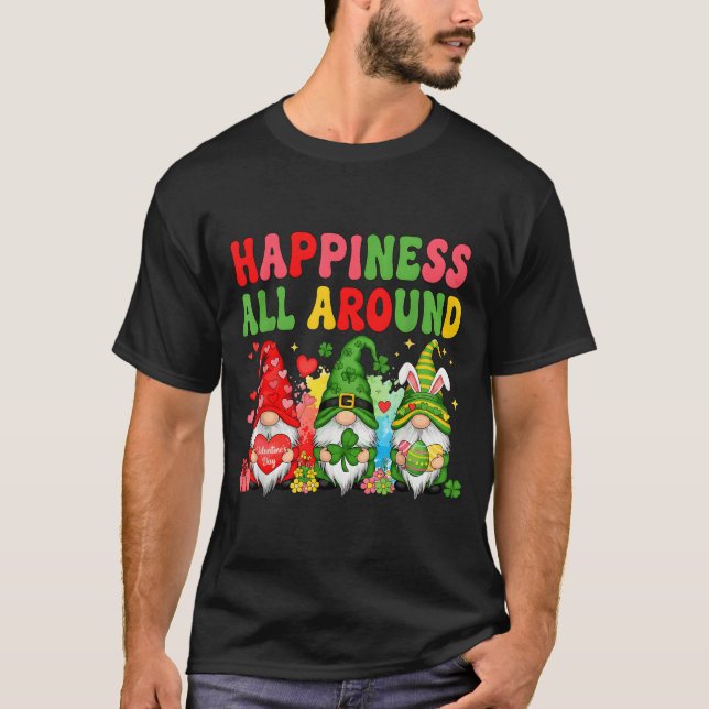 Camiseta Feliz Dia dos Namorados St Patrick Páscoa Feliz Fe (Frente)