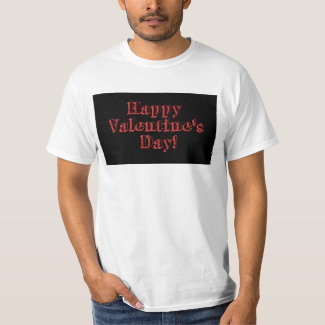 Camiseta feliz dia dos namorados vermelho e preto (Frente)
